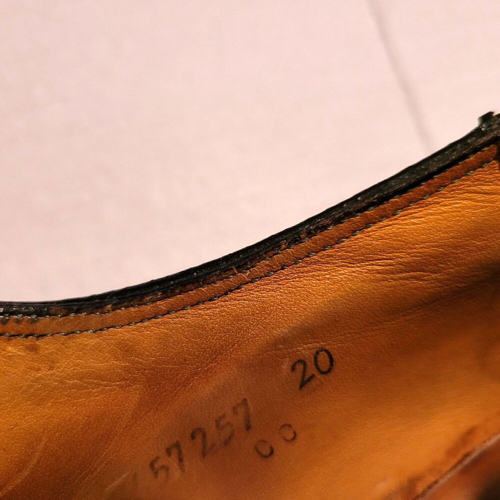 VTG 70s Florsheim Imperial Kenmoor 12 C Black Longwing Blucher Gunboat Men Shoes - Picture 10 of 16